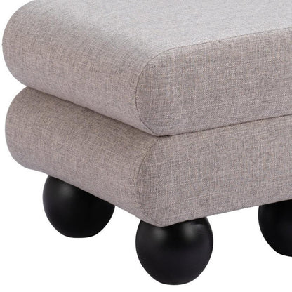 20" Gray and Black Manufactured Wood and Upholstery Ottoman HomeRoots