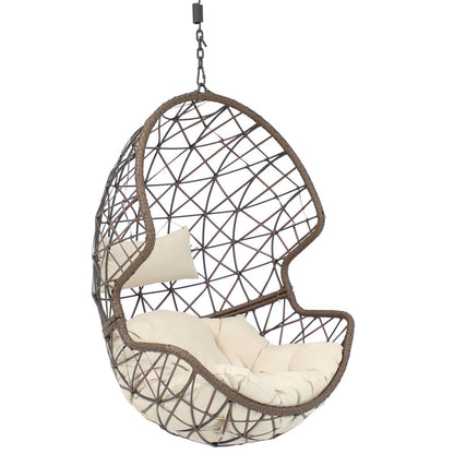 35" Beige Steel Outdoor Egg Chair HomeRoots