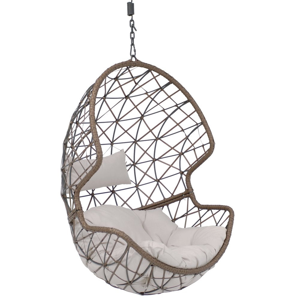 35" Gray Steel Outdoor Egg Chair — view 2