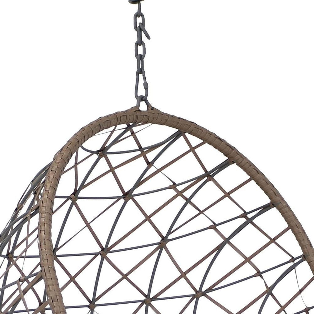 35" Gray Steel Outdoor Egg Chair HomeRoots