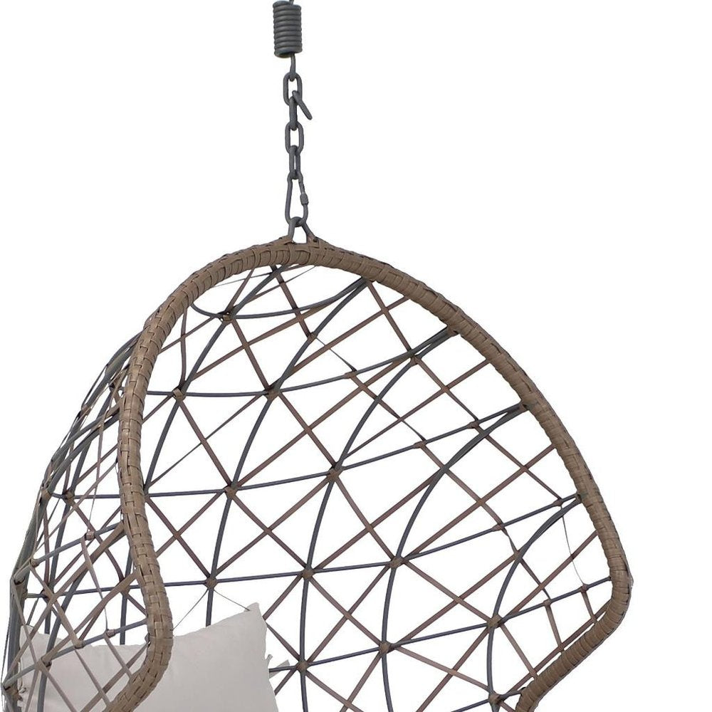 35" Gray Steel Outdoor Egg Chair HomeRoots