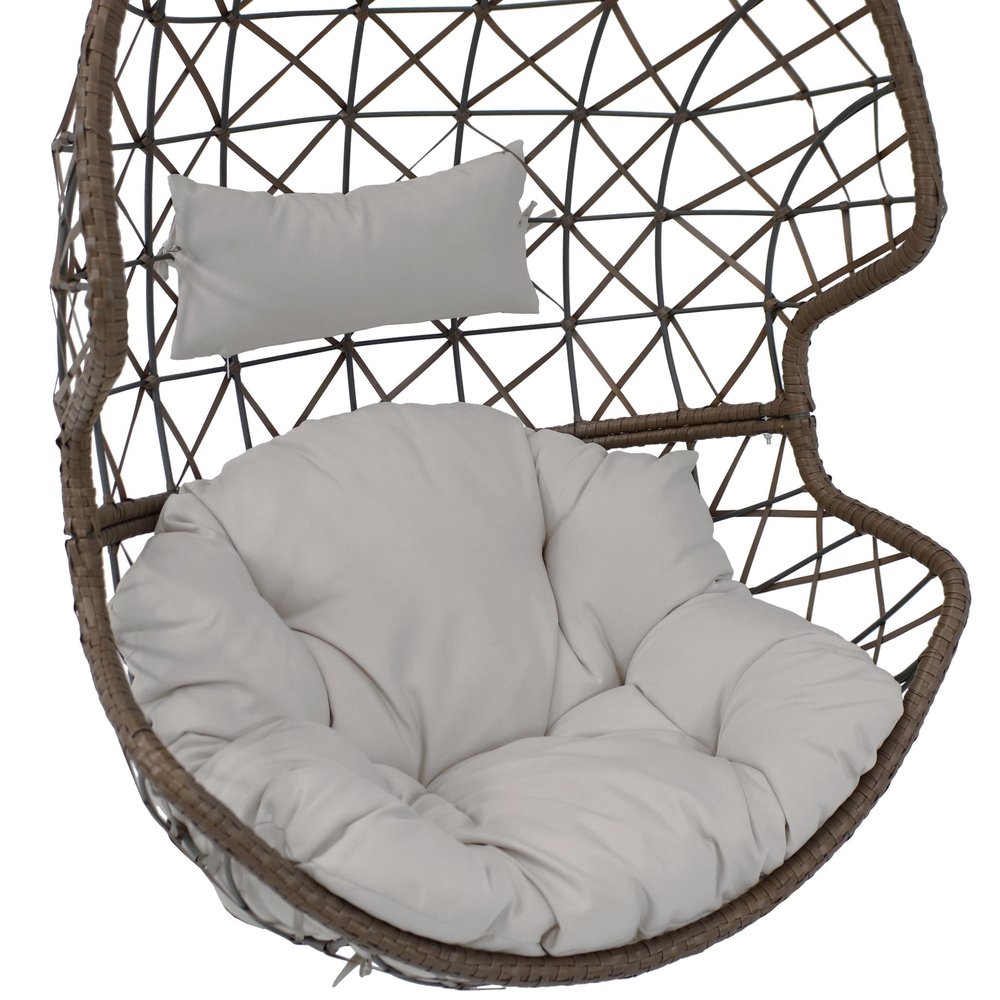 35" Gray Steel Outdoor Egg Chair HomeRoots