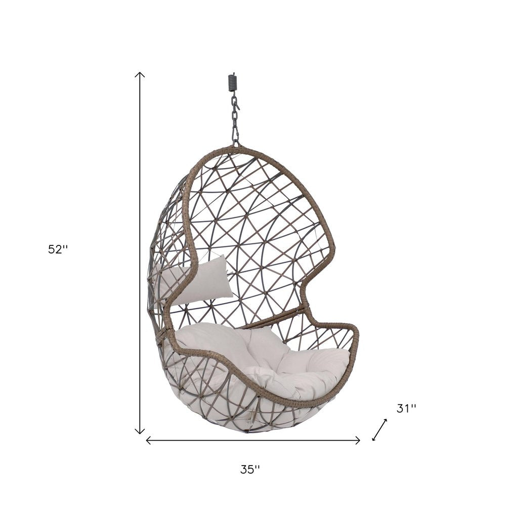 35" Gray Steel Outdoor Egg Chair HomeRoots