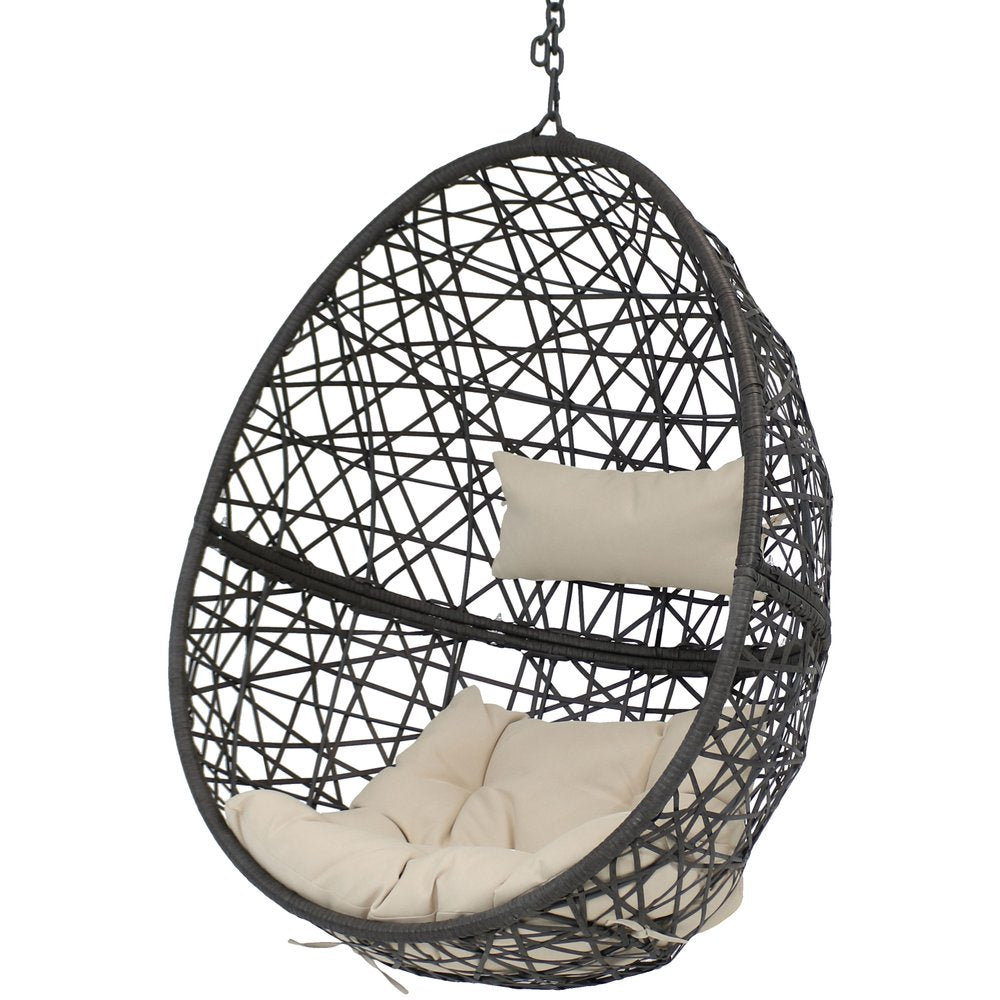 38" Beige Steel Outdoor Egg Chair HomeRoots