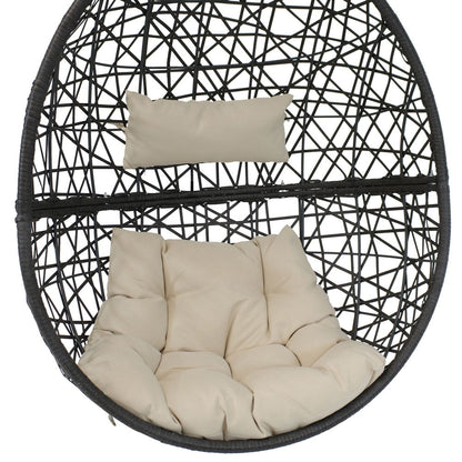 38" Beige Steel Outdoor Egg Chair HomeRoots