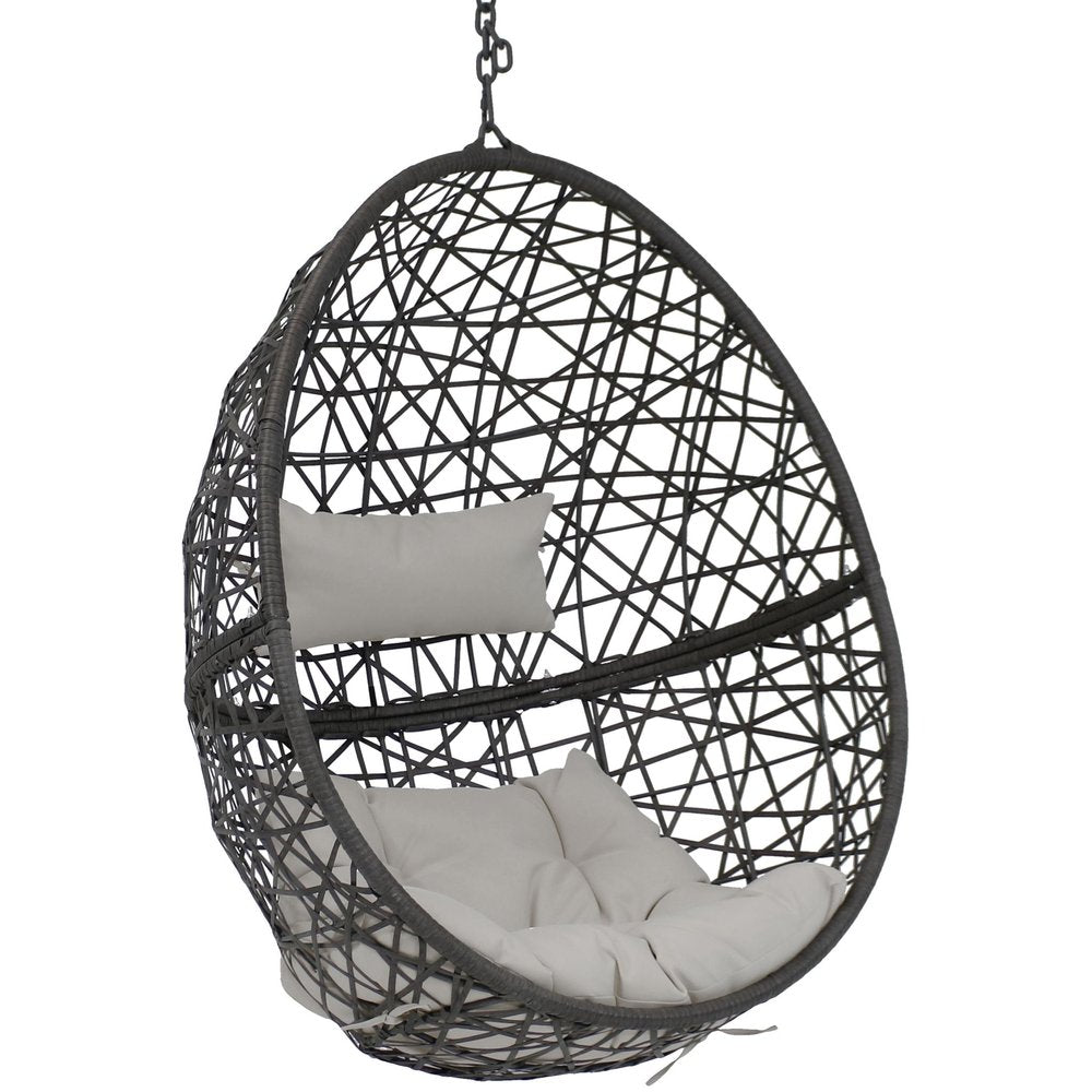 38" Gray Steel Outdoor Egg Chair HomeRoots