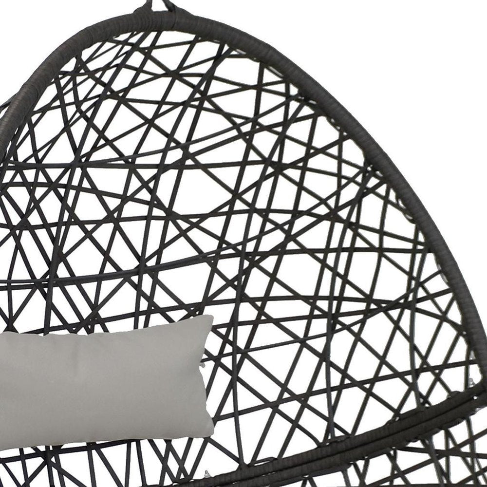 38" Gray Steel Outdoor Egg Chair HomeRoots