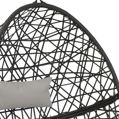 38" Gray Steel Outdoor Egg Chair HomeRoots