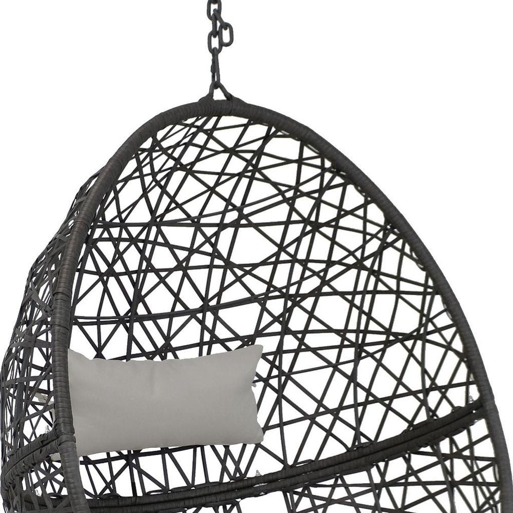 38" Gray Steel Outdoor Egg Chair HomeRoots