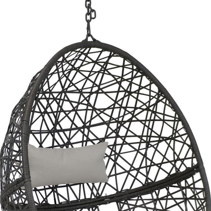 38" Gray Steel Outdoor Egg Chair HomeRoots
