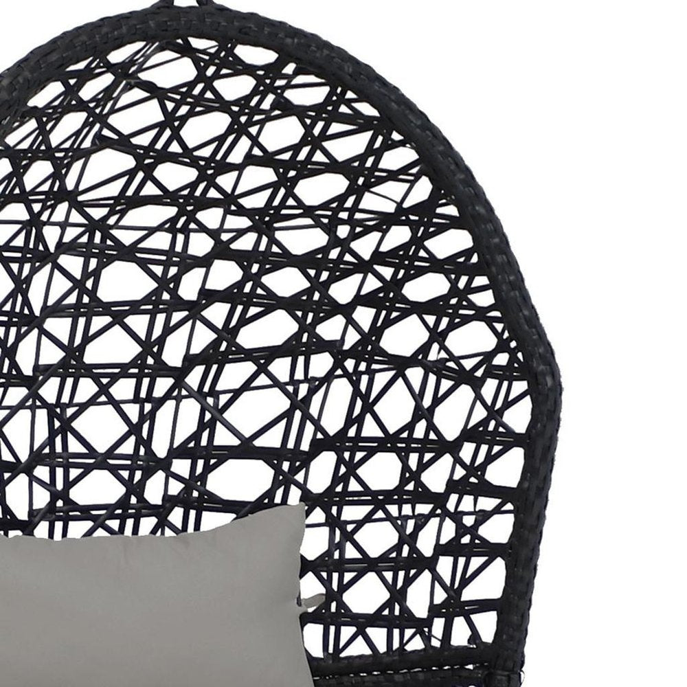 32" Gray Steel Outdoor Egg Chair HomeRoots