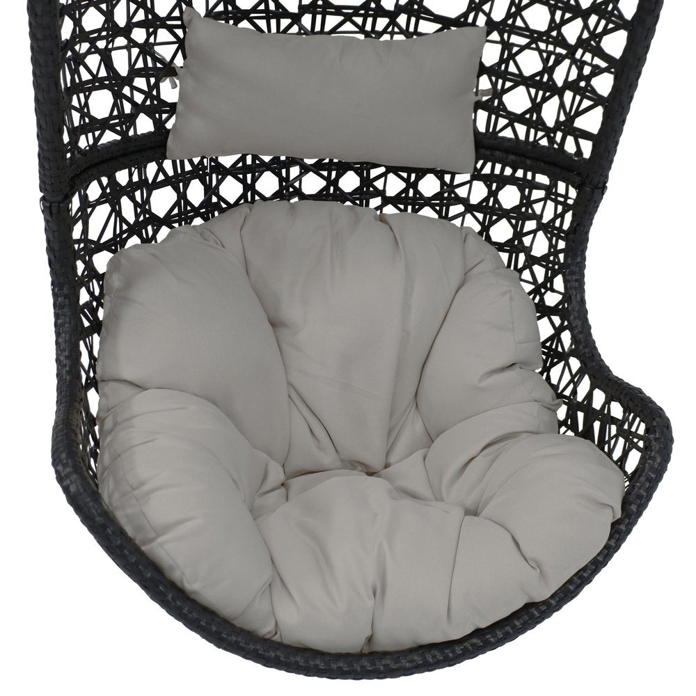 32" Gray Steel Outdoor Egg Chair HomeRoots