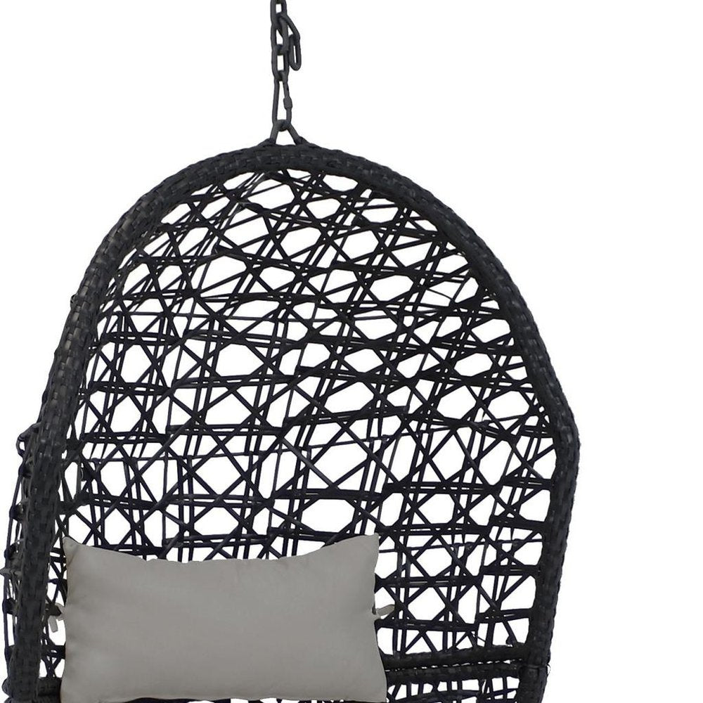 32" Gray Steel Outdoor Egg Chair HomeRoots