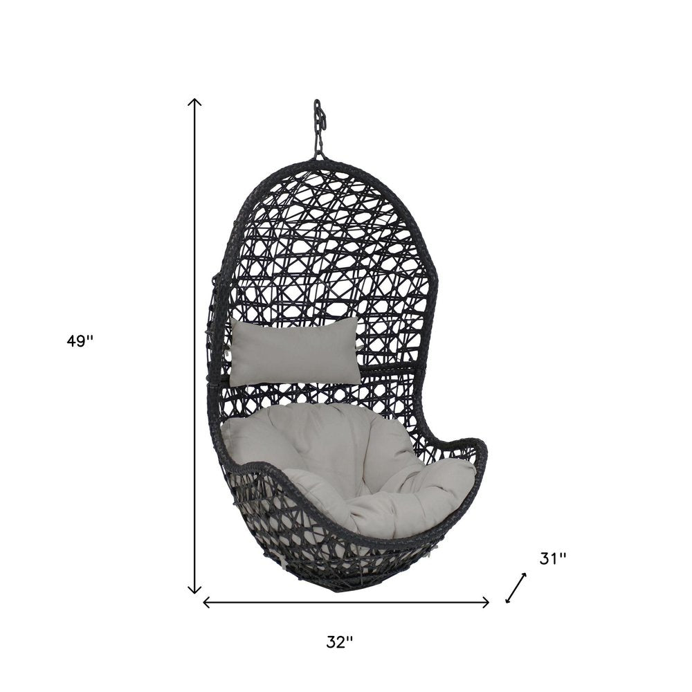 32" Gray Steel Outdoor Egg Chair HomeRoots