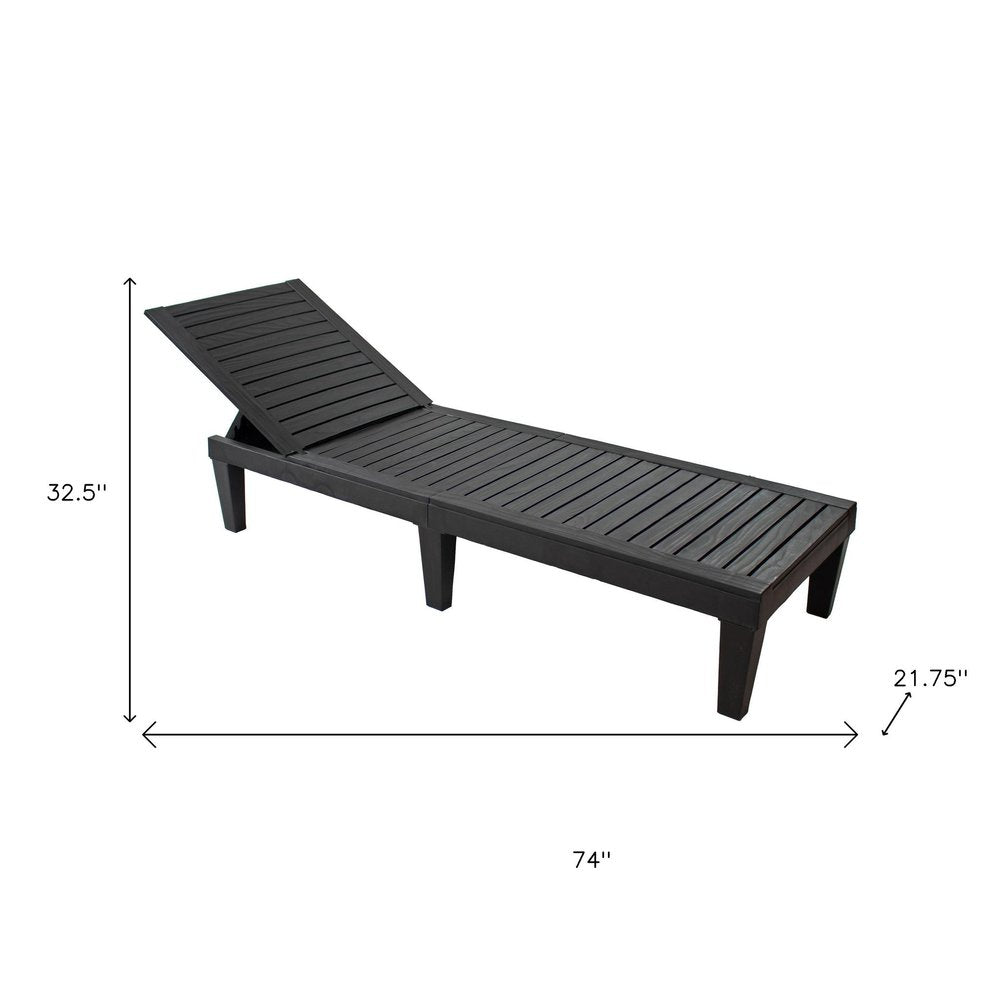 Set of Two Black Heavy Duty Resin Outdoor Chaise Lounges HomeRoots