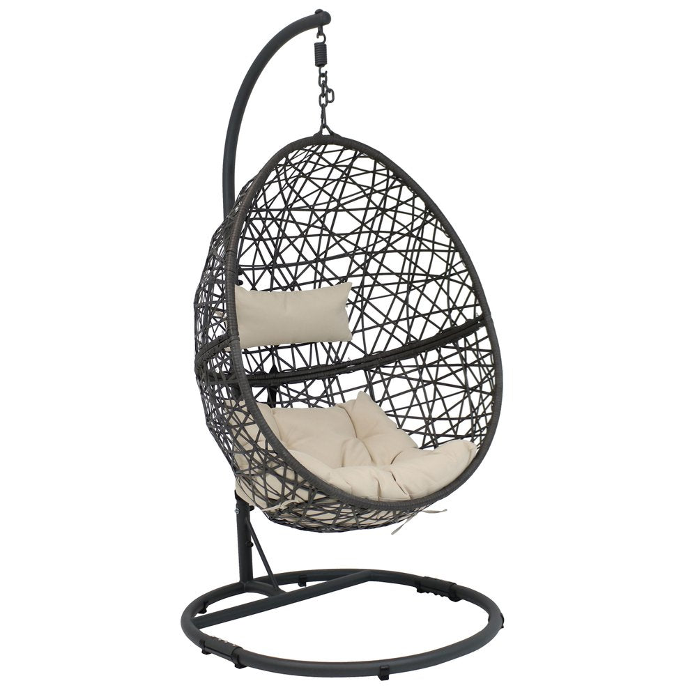42" Beige Steel Outdoor Egg Chair HomeRoots