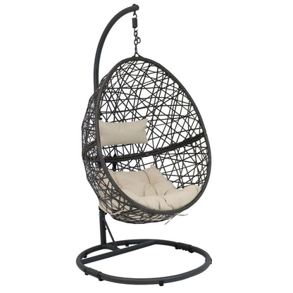 42" Beige Steel Outdoor Egg Chair HomeRoots