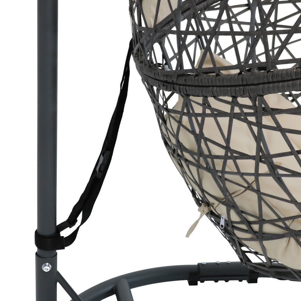 42" Beige Steel Outdoor Egg Chair HomeRoots