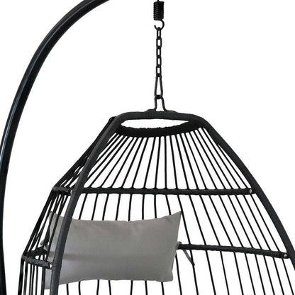 46" Gray Steel Outdoor Egg Chair HomeRoots