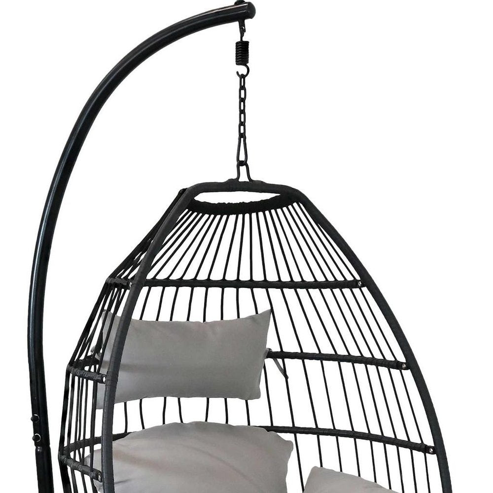 46" Gray Steel Outdoor Egg Chair HomeRoots