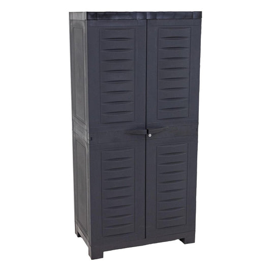 24" Charcoal Plastic Accent Cabinet With Two Doors