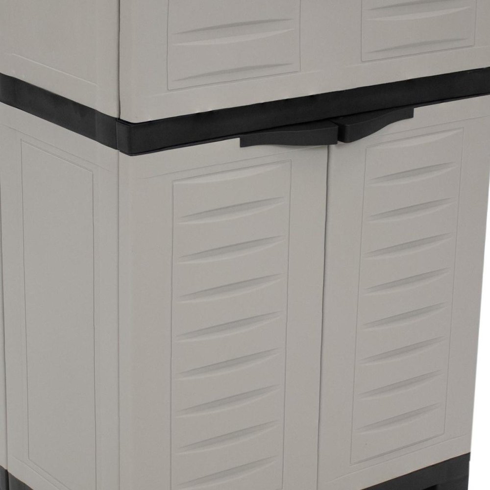 24" Gray Plastic Accent Cabinet With Two Doors And One Drawer HomeRoots