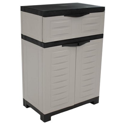 24" Gray Plastic Accent Cabinet With Two Doors And One Drawer HomeRoots