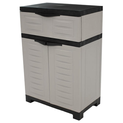 24" Gray Plastic Accent Cabinet With Two Doors And One Drawer HomeRoots