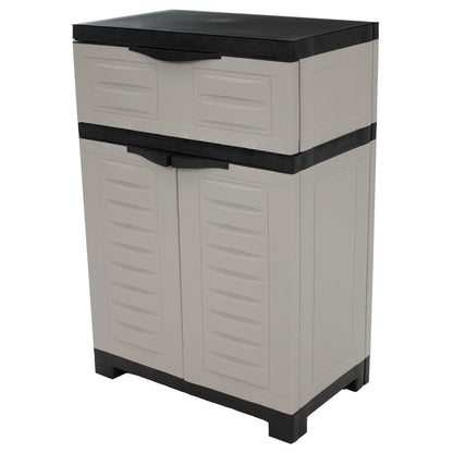 24" Gray Plastic Accent Cabinet With Two Doors And One Drawer HomeRoots