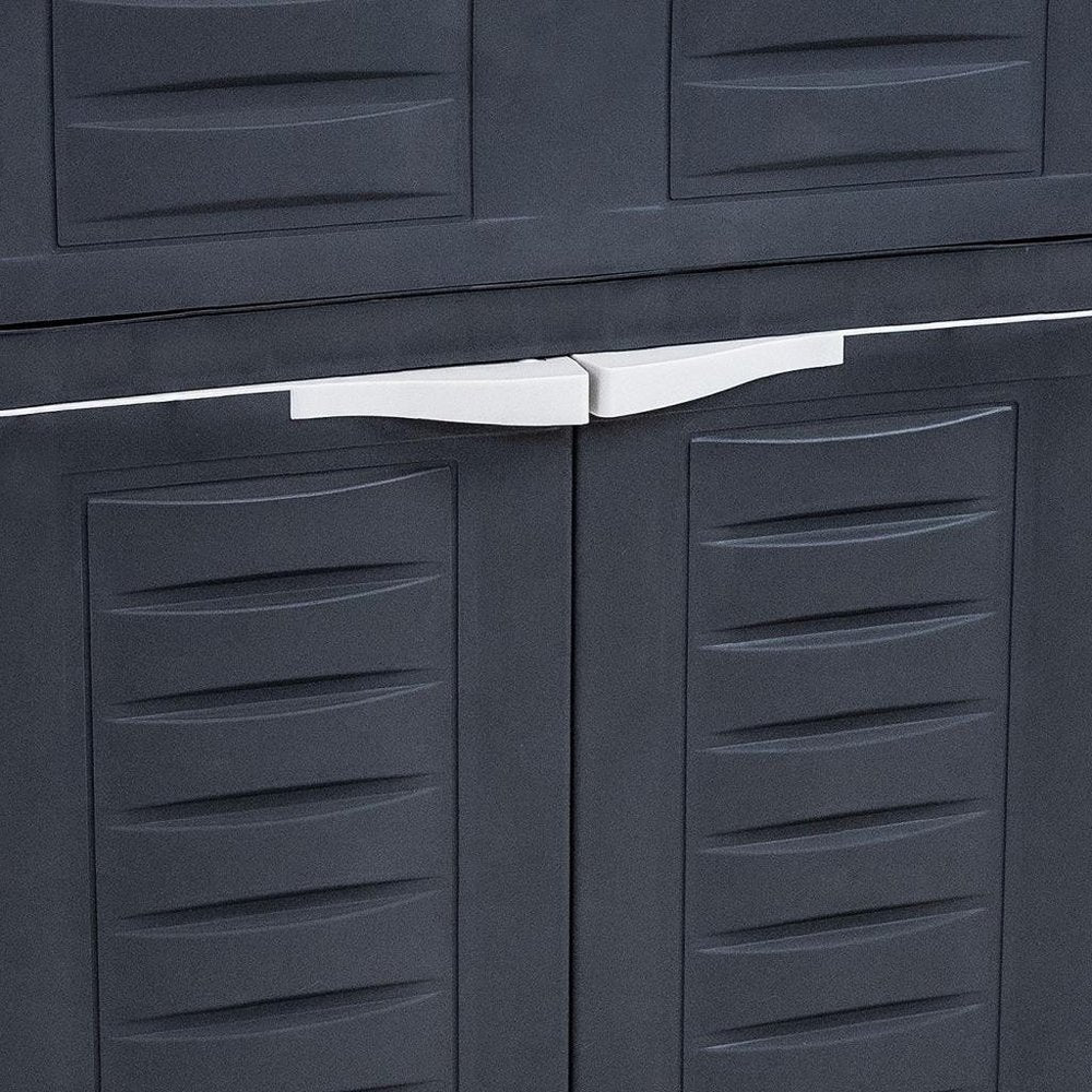 24" Charcoal Plastic Accent Cabinet With Two Doors And One Drawer HomeRoots