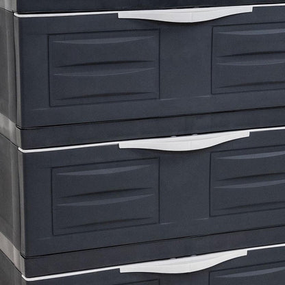 23" Charcoal Heavy Duty Plastic Cabinet With Three Drawers HomeRoots