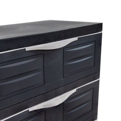 23" Charcoal Heavy Duty Plastic Cabinet With Three Drawers HomeRoots