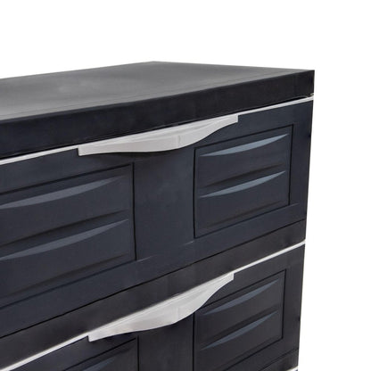 23" Charcoal Heavy Duty Plastic Cabinet With Three Drawers HomeRoots
