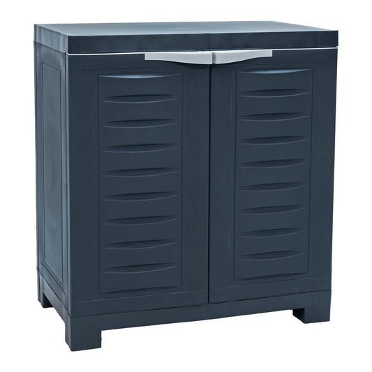 23" Charcoal Plastic Accent Cabinet With Two Doors HomeRoots