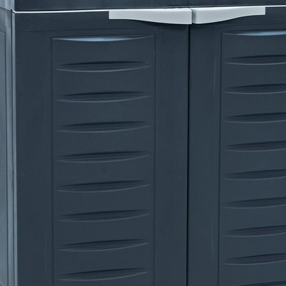 23" Charcoal Plastic Accent Cabinet With Two Doors HomeRoots