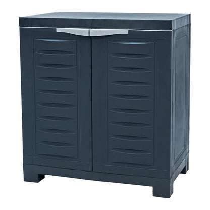 23" Charcoal Plastic Accent Cabinet With Two Doors HomeRoots