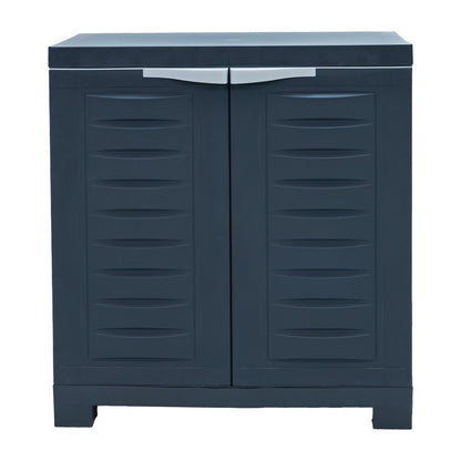 23" Charcoal Plastic Accent Cabinet With Two Doors HomeRoots
