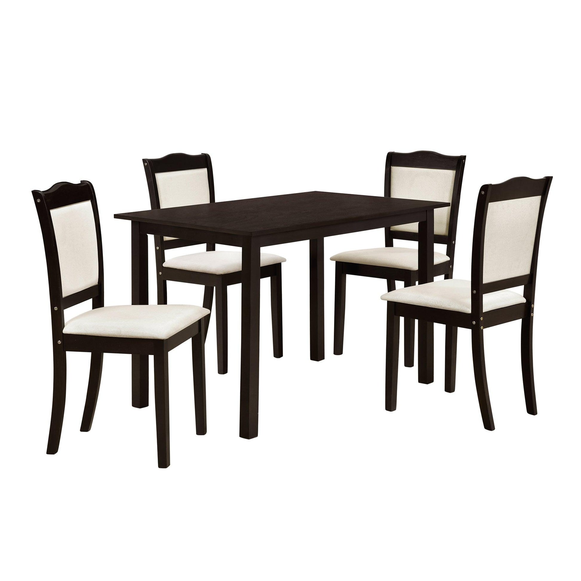 TREXM 5-Piece Wood Dining Table Set Simple Style Kitchen Dining Set Rectangular Table (Espresso) - FurniFindUSA