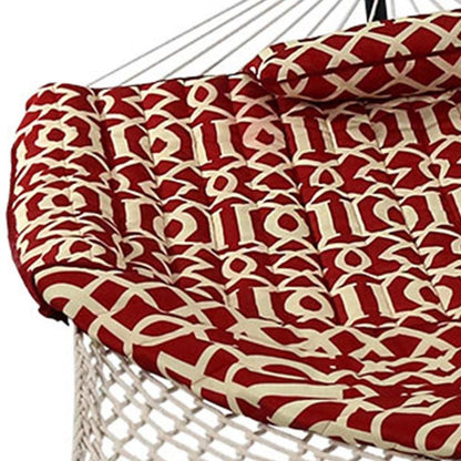 Red Geometric Double Hammock Hammock Stand Included HomeRoots