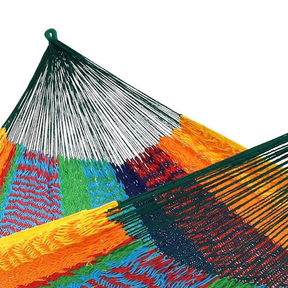 Green Red And Yellow Striped Double Hammock HomeRoots
