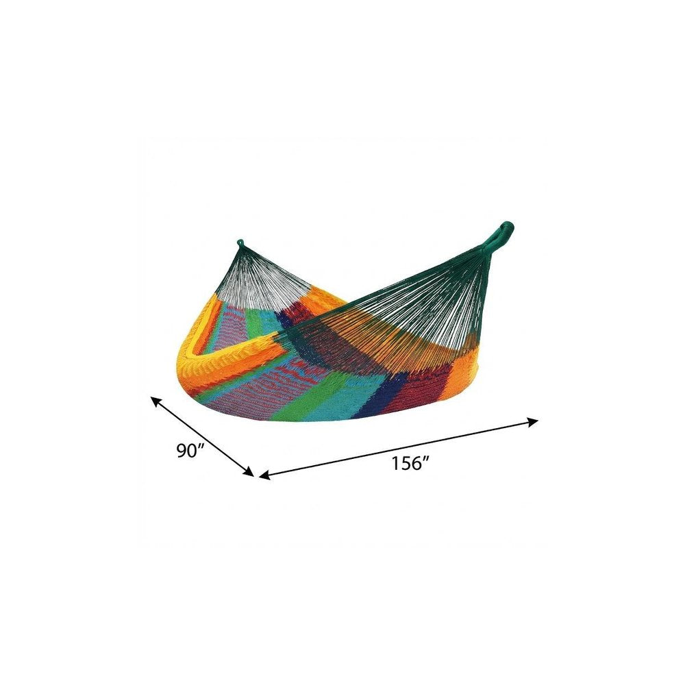 Green Red And Yellow Striped Double Hammock HomeRoots