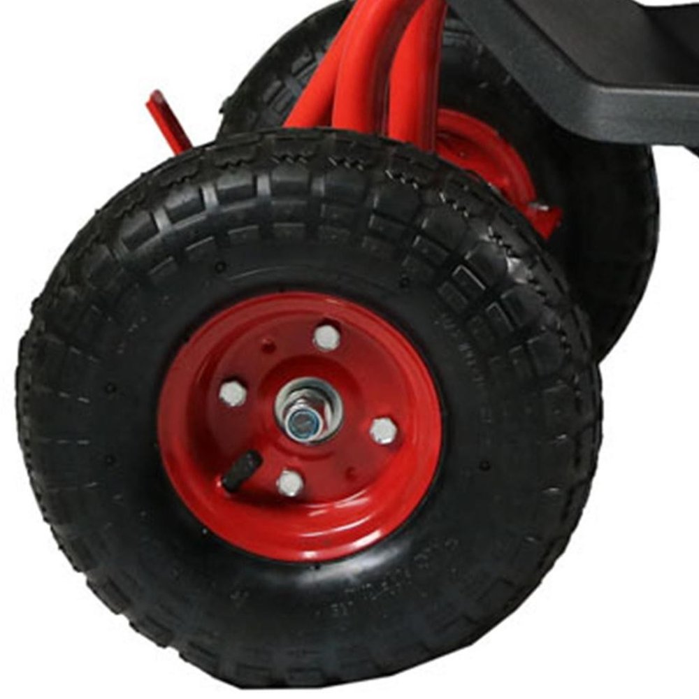 22" Red Steel Garden Stool HomeRoots