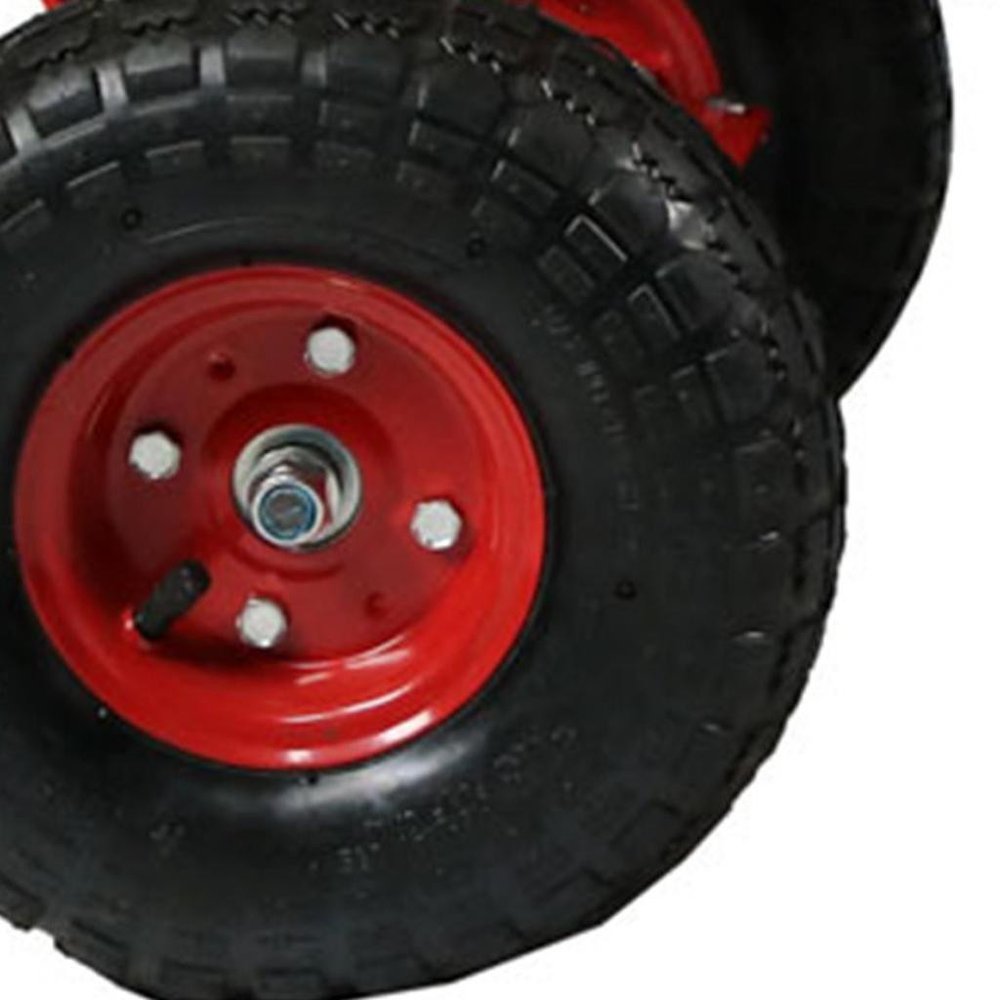 22" Red Steel Garden Stool HomeRoots