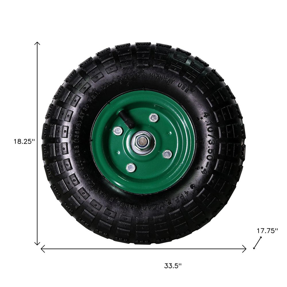 18" Green Steel Garden Stool HomeRoots