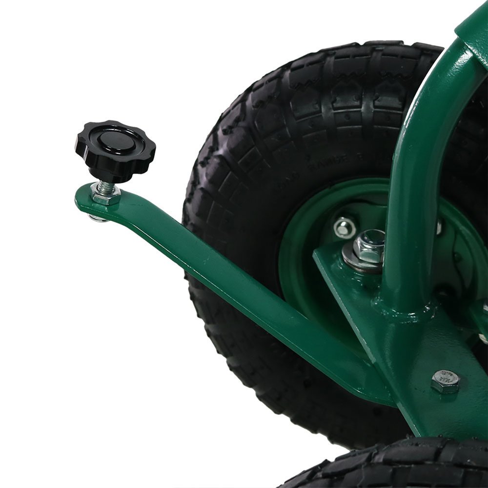 18" Green Steel Garden Stool HomeRoots