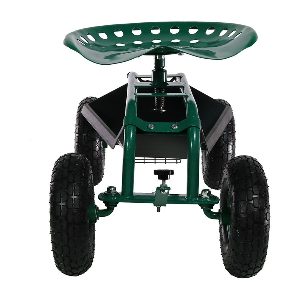18" Green Steel Garden Stool HomeRoots