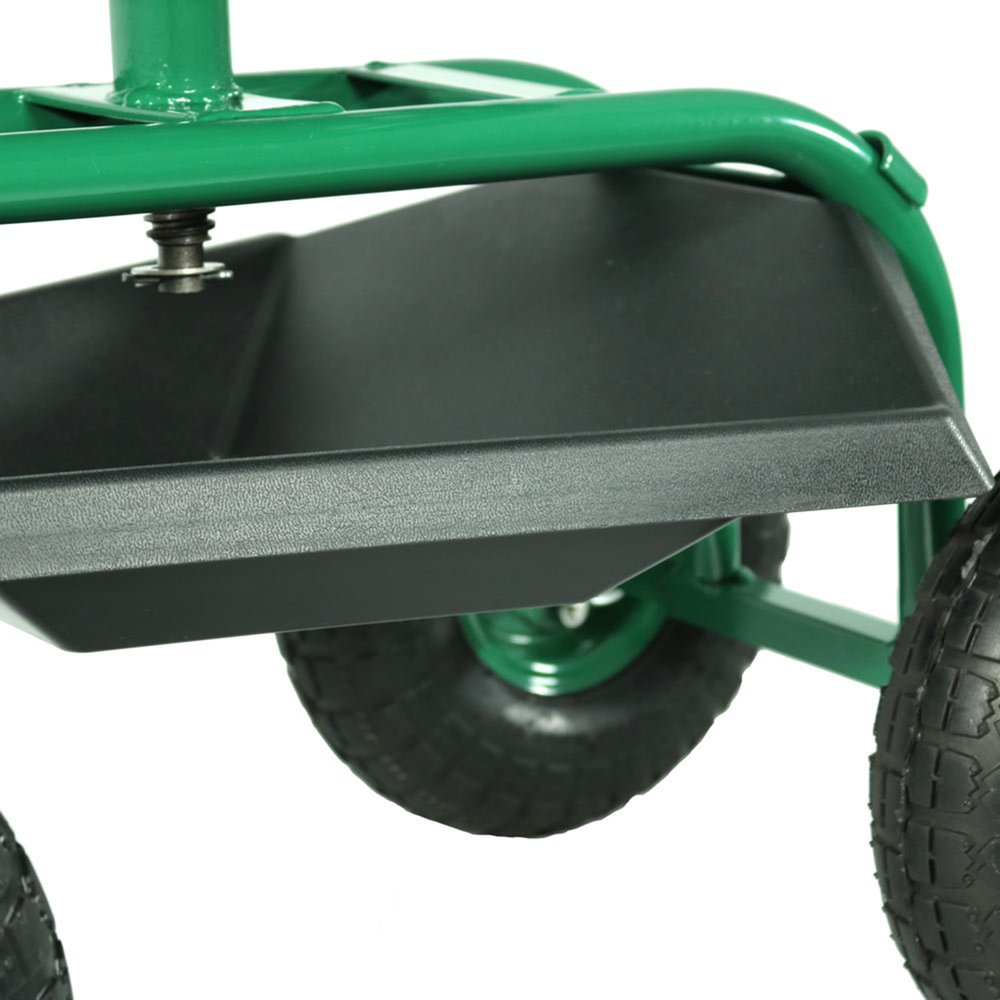22" Green Steel Garden Stool HomeRoots