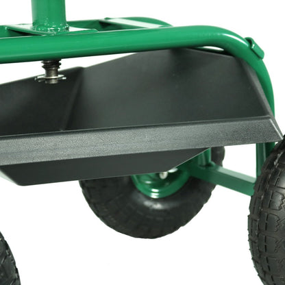 22" Green Steel Garden Stool HomeRoots