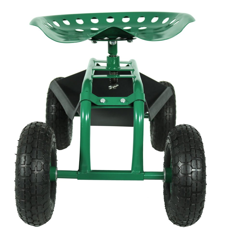 22" Green Steel Garden Stool HomeRoots