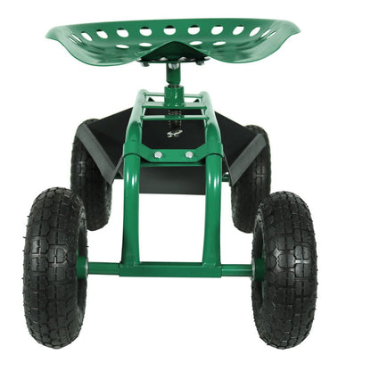 22" Green Steel Garden Stool HomeRoots
